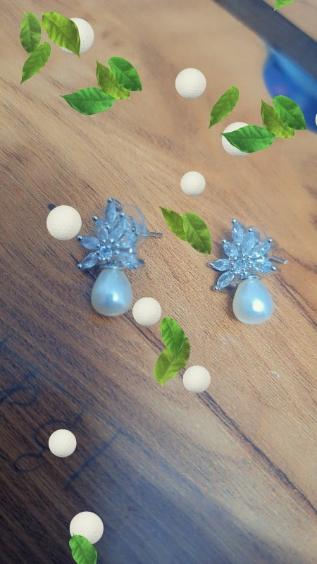 American Diamond pearl stud